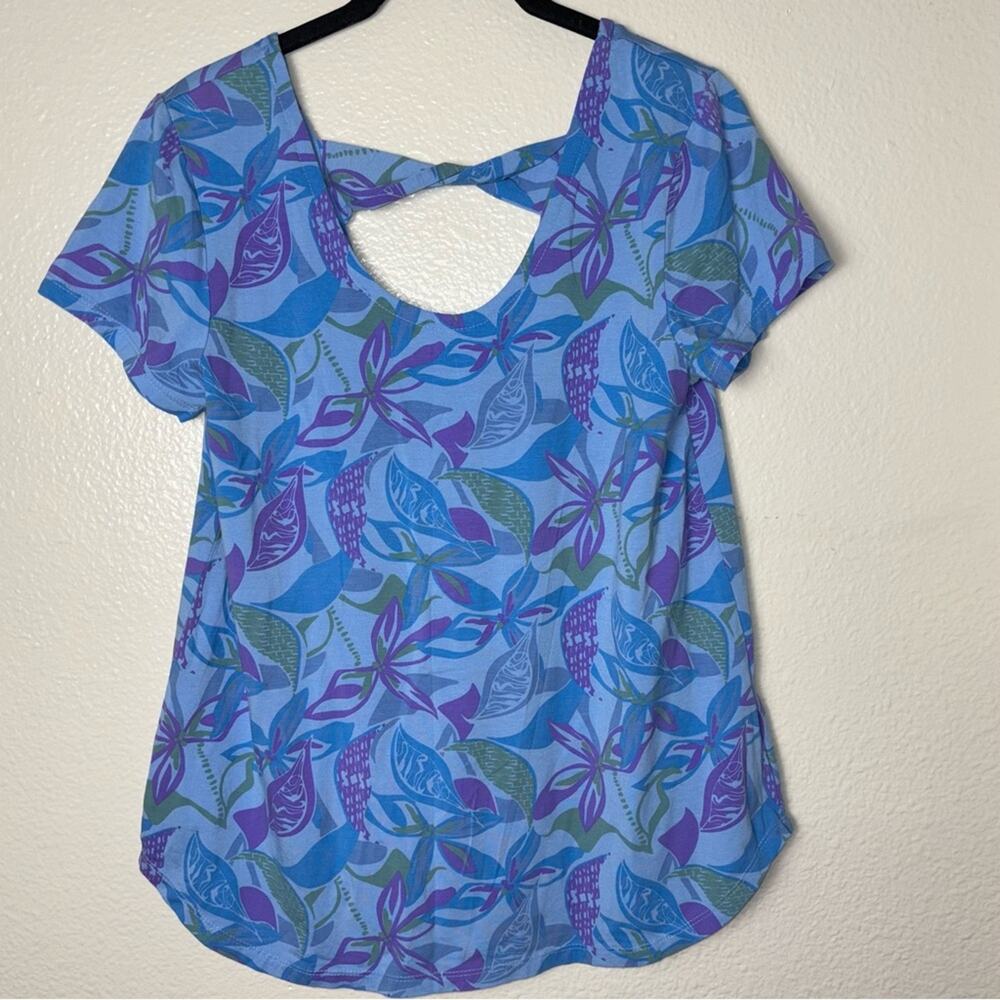 Fresh Produce Beachside Blooms Mika Twist Top Women's size XS purple.blue,green - Picture 4 of 15